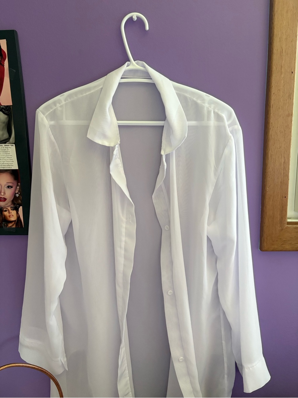 White Sheer Beach Cover-Up Button-Up